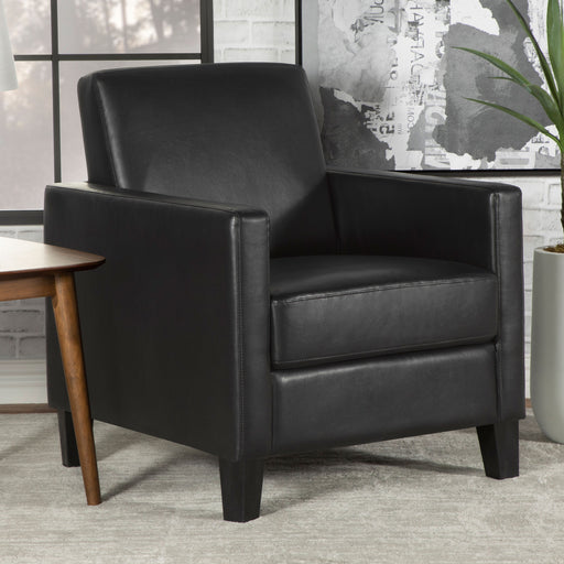 Julio Upholstered Accent Chair with Track Arms Black - Orbit Furniture (Richmond,BC)