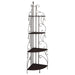 Poppy 4-shelf Corner Bookcase Cappuccino and Copper - Orbit Furniture (Richmond,BC)