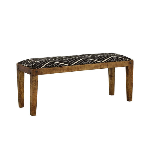 Lamont Rectangular Upholstered Bench Natural and Navy - Orbit Furniture (Richmond,BC)