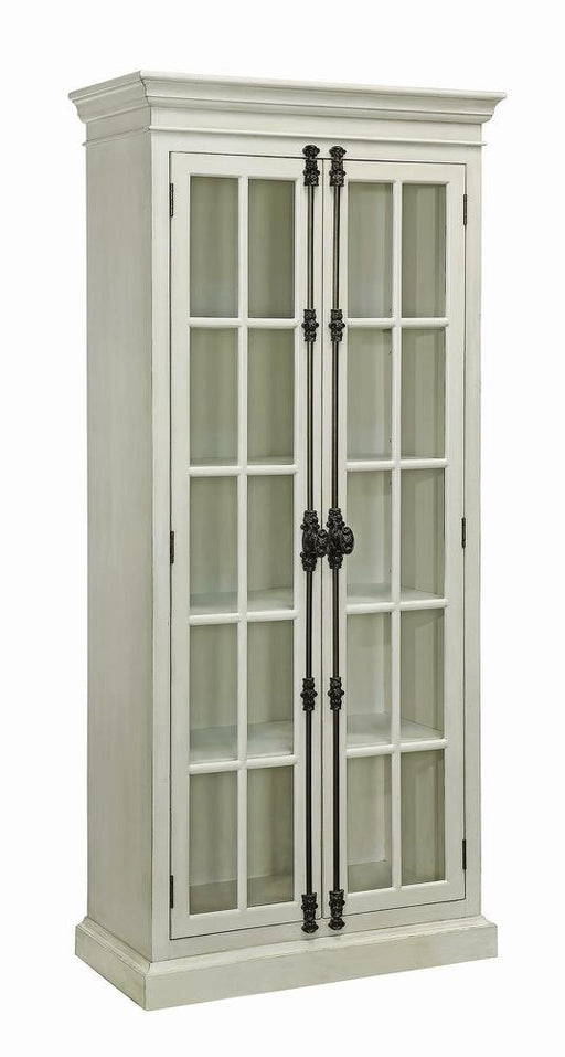 Toni 2-door Tall Cabinet Antique White - Orbit Furniture (Richmond,BC)