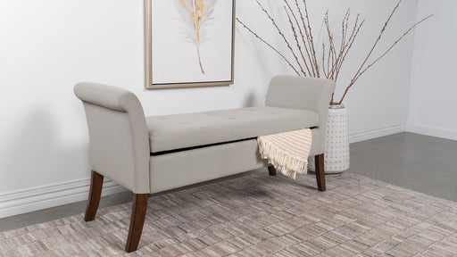 Farrah Upholstered Rolled Arms Storage Bench - Orbit Furniture (Richmond,BC)
