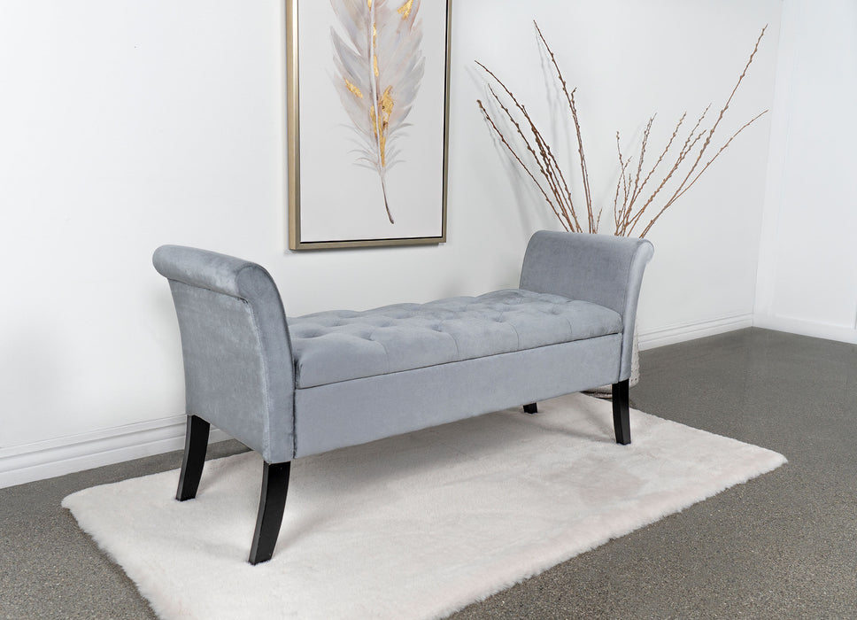 Farrah Upholstered Rolled Arms Storage Bench - Orbit Furniture (Richmond,BC)