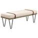 Austin Upholstered Bench Beige and Black - Orbit Furniture (Richmond,BC)