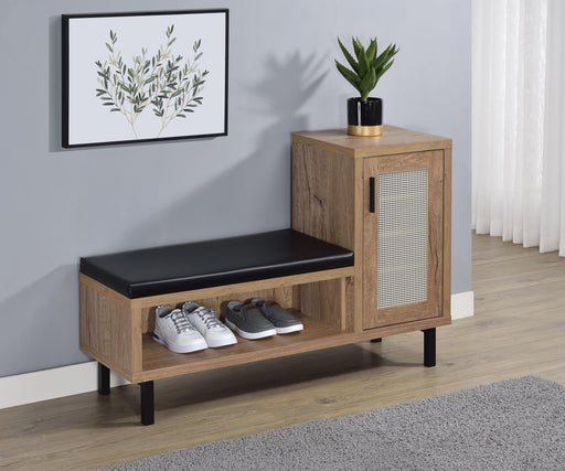 Teller 1-door Entryway Shoe Storage Cabinet Natural Oak - Orbit Furniture (Richmond,BC)