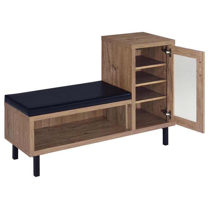 Teller 1-door Entryway Shoe Storage Cabinet Natural Oak - Orbit Furniture (Richmond,BC)