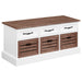 Alma 3-drawer Storage Bench Weathered Brown and White - Orbit Furniture (Richmond,BC)