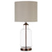 Aisha Drum Shade Table Lamp Creamy Beige and Clear - Orbit Furniture (Richmond,BC)