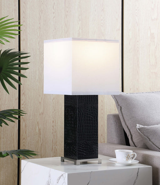 Bridle Square Shade Bedside Table Lamp Black - Orbit Furniture (Richmond,BC)