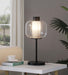 Ingrid Glass Shade Bedside Table Lamp Black - Orbit Furniture (Richmond,BC)
