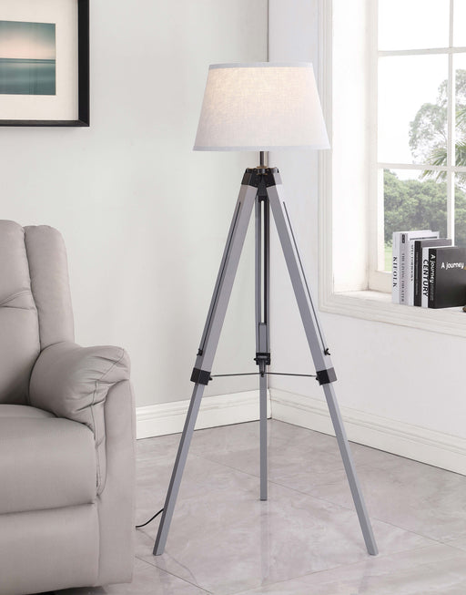 Dayton Adjustable Empire Shade Tripod Floor Lamp Grey - Orbit Furniture (Richmond,BC)