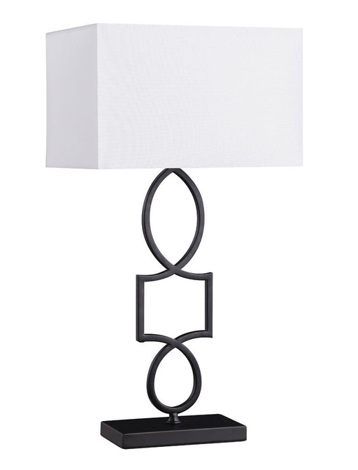 Leorio Rectangular Shade Table Lamp White and Black - Orbit Furniture (Richmond,BC)