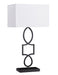 Leorio Rectangular Shade Table Lamp White and Black - Orbit Furniture (Richmond,BC)
