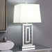 Ayelet Table Lamp with Square Shade White and Mirror - Orbit Furniture (Richmond,BC)