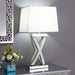 Dominick Table Lamp with Rectange Shade White and Mirror - Orbit Furniture (Richmond,BC)