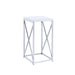 Edmund Accent Table with X-cross Glossy White and Chrome - Orbit Furniture (Richmond,BC)