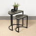Zakiya 2-piece Demilune Nesting Table Black and White - Orbit Furniture (Richmond,BC)