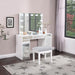 Regina 3-piece Makeup Vanity Table Set Hollywood Lighting White and Mirror - Orbit Furniture (Richmond,BC)
