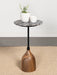Ophelia Round Marble Top Side Table Black - Orbit Furniture (Richmond,BC)
