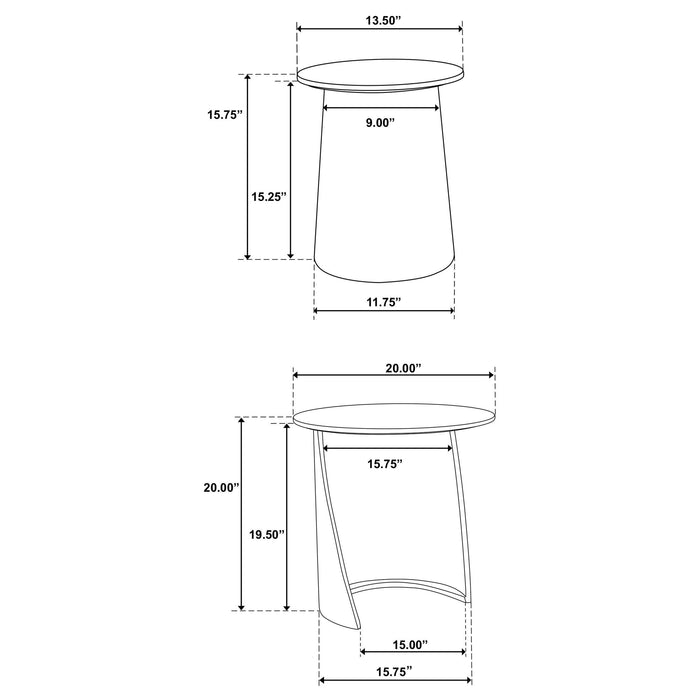 Yency 2-piece Round Mango Wood Nesting Table Set Dark Brown - Orbit Furniture (Richmond,BC)
