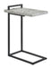 Maxwell C-shaped Accent Table Cement and Gunmetal - Orbit Furniture (Richmond,BC)