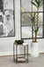 Noemie Round Accent Table with Marble Top White and Gunmetal - Orbit Furniture (Richmond,BC)