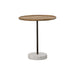 Ginevra Round Wooden Top Accent Table Natural and White - Orbit Furniture (Richmond,BC)