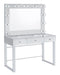 Umbridge 3-drawer Vanity with Lighting Chrome and White - Orbit Furniture (Richmond,BC)