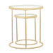 Maylin 2-piece Round Glass Top Nesting Tables Gold - Orbit Furniture (Richmond,BC)