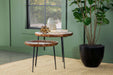 Nuala 2-piece Round Nesting Table with Tripod Tapered Legs Honey and Black - Orbit Furniture (Richmond,BC)