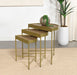 Tristen 3-Piece Demilune Nesting Table With Recessed Top Brown and Gold - Orbit Furniture (Richmond,BC)