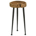 Keith Round Wood Top Side Table Natural and Black - Orbit Furniture (Richmond,BC)