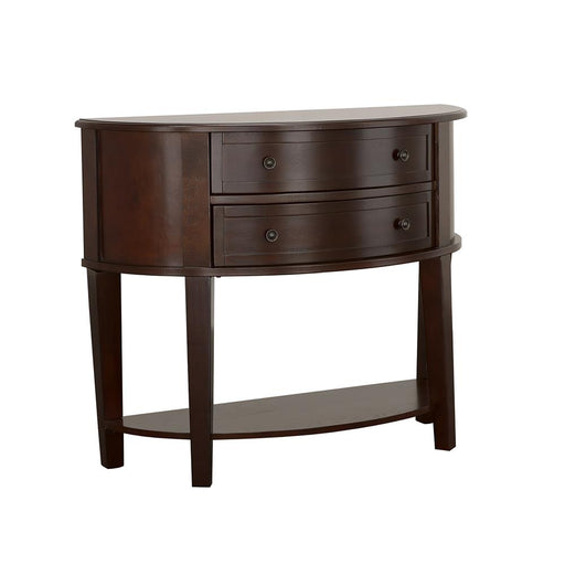 Diane 2-drawer Demilune Shape Console Table Cappuccino - Orbit Furniture (Richmond,BC)