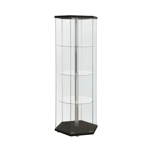 Traditional Glass Hexagon Curio Cabinet - Orbit Furniture (Richmond,BC)