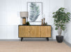 Aminah 3-door Wooden Accent Cabinet Natural and Black - Orbit Furniture (Richmond,BC)
