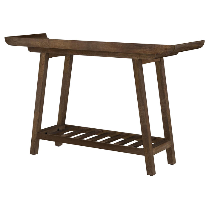 Ornelas 46-inch Console Table with Slatted Shelf Mango Brown - Orbit Furniture (Richmond,BC)