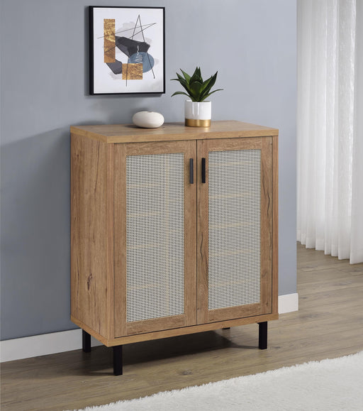 Teller 2-door Shoe Storage Cabinet Natural Oak - Orbit Furniture (Richmond,BC)
