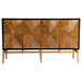 Zira Sunburst 4-door Accent Cabinet Brown and Antique Gold - Orbit Furniture (Richmond,BC)