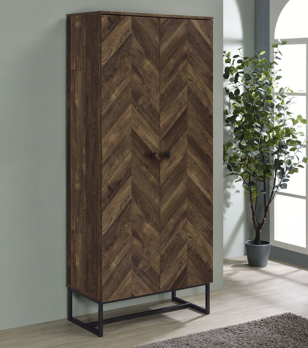 Carolyn 2-door Accent Cabinet Rustic Oak and Gunmetal - Orbit Furniture (Richmond,BC)