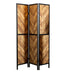 Marlene Herringbone Pattern 3-panel Screen Rustic Tobacco and Black - Orbit Furniture (Richmond,BC)