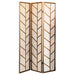 Mila Foldable 3-panel Screen Walnut and Linen - Orbit Furniture (Richmond,BC)