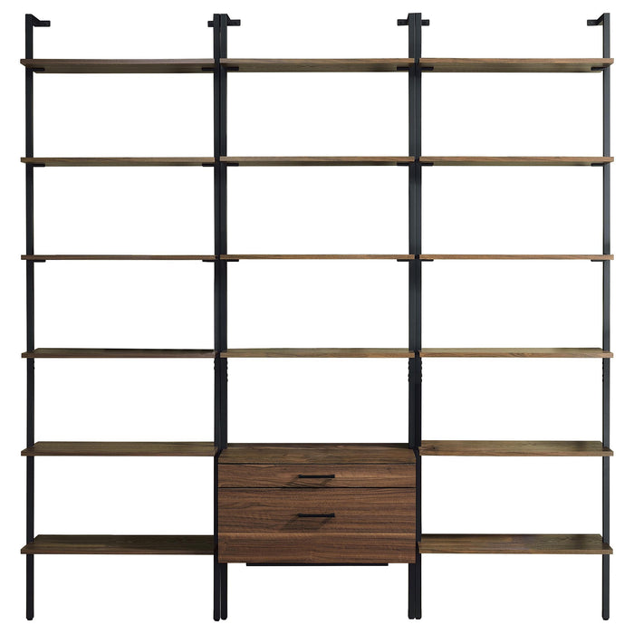 Owens 3-piece 96-inch Wall Mounted Bookshelf Set Walnut - Orbit Furniture (Richmond,BC)