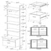 Owens 3-piece 96-inch Wall Mounted Bookshelf Set Walnut - Orbit Furniture (Richmond,BC)