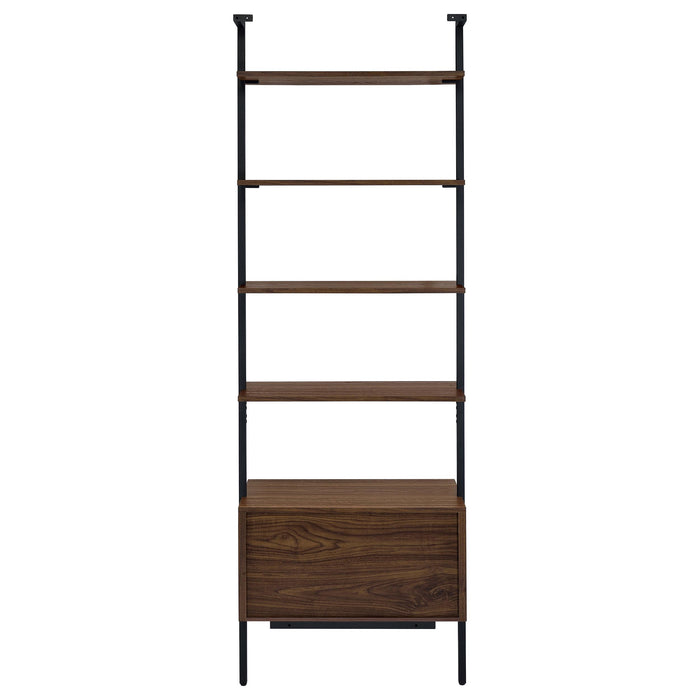 Owens 96-inch 4-shelf Storage Wall Bookshelf Walnut - Orbit Furniture (Richmond,BC)