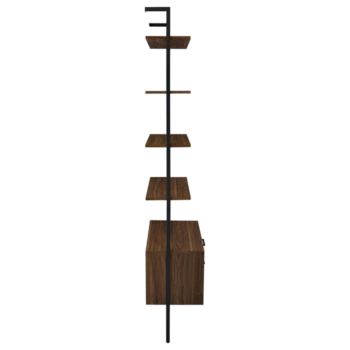 Owens 96-inch 4-shelf Storage Wall Bookshelf Walnut - Orbit Furniture (Richmond,BC)