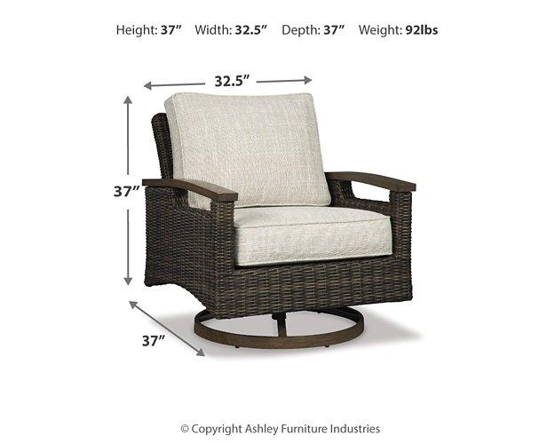 Paradise Trail Paradise Trail Fire Pit Table with 4 Nuvella Swivel Lounge Chairs - Orbit Furniture (Richmond,BC)