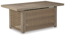 Beachcroft Beachcroft Fire Pit Table with Four Nuvella Swivel Lounge Chairs - Orbit Furniture (Richmond,BC)