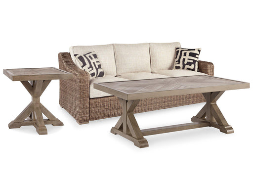 Beachcroft Beachcroft Nuvella Sofa with Coffee and End Table - Orbit Furniture (Richmond,BC)