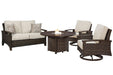 Paradise Trail Outdoor Loveseat, Lounge Chairs and Fire Pit Table - Orbit Furniture (Richmond,BC)
