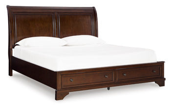 Trellington Sleigh Storage Bed - Orbit Furniture (Richmond,BC)