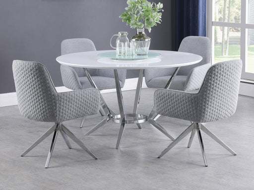 Abby 5-piece Dining Set White and Light Grey - Orbit Furniture (Richmond,BC)